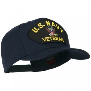 Baseball Caps US Navy Veteran Military Patched High Profile Cap - Navy - CI11M6KDFPV $47.92