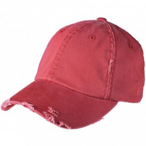 Baseball Caps Men's Distressed Cap - Dashing Red - CE11QDS87A9 $19.34