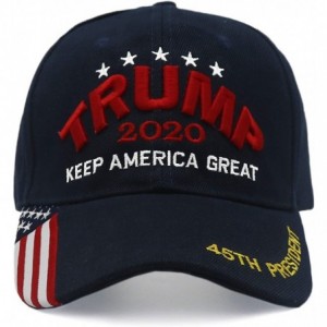 Skullies & Beanies Trump 2020 Keep America Great 3D Embroidery American Flag Baseball Cap - 010 Navy - C9194N0SO9M $25.76