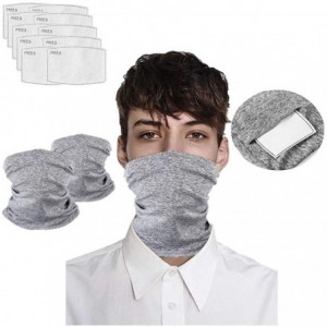 Balaclavas 2 Pcs Scarf Bandanas Neck Gaiter with 10 PcsSafety Carbon Filters for Men and Women - Gray - C81982HZHQH $34.89