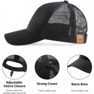 Baseball Caps High Ponytail Baseball Hats for Women-Sun Messy High Bun Hat Adjustable and Mesh Trucker Baseball Cap - CX18OWS...