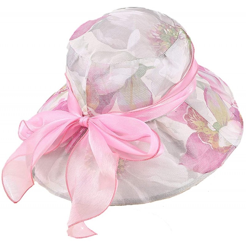 Sun Hats Womens Summer Sunhat with UV Protection Packable Wide Brim Hats - Pink - C918ELC6UNQ $25.54