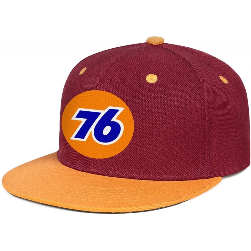 Baseball Caps Men/Women Print One Size Oil Logo Gas Station Plain Hat Flat Brim Baseball Cap - Burgundy-35 - CE18W0E5SAK $12.71