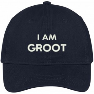 Baseball Caps I Am Groot Embroidered Soft Low Profile Adjustable Cotton Cap - Navy - CP12O74LA9J $33.65