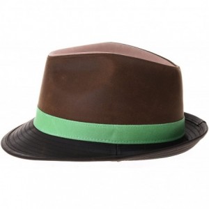 Fedoras Vintage Weathered Leather Indiana Jones Fedora Hat GN6746 - Brown - CW184HRA6XS $74.40