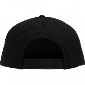 Baseball Caps Classic Snapback Hat Blank Cap - Cotton & Wool Blend Flat Visor - (1.1) Black - CZ11KG9RC21 $25.85