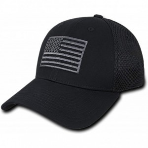 Baseball Caps Black USA US American Flag Tactical Operator Mesh Flex Baseball Fit Fitted Hat Cap - CK18GC769ZU $36.24