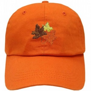 Baseball Caps Fall Leaves Cotton Baseball Dad Caps - Multi Colors - Orange - CJ18IZ890HD $26.43