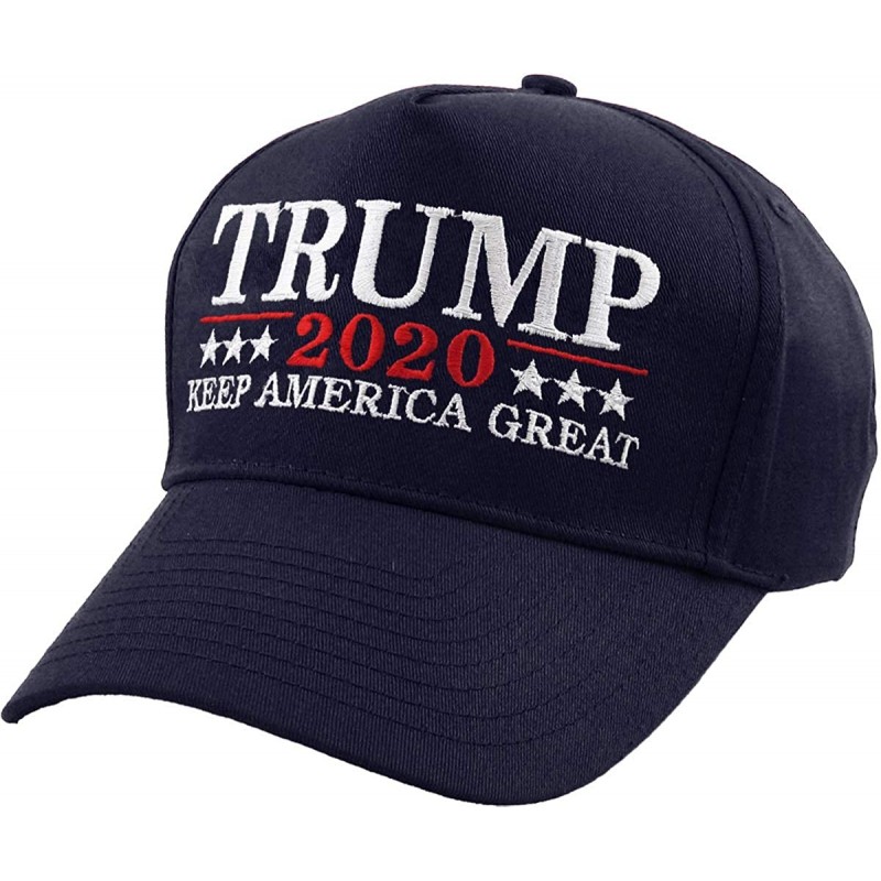 Baseball Caps Make America Great Again Our President Donald Trump Slogan with USA Flag Cap Adjustable Baseball Hat Red - C618...