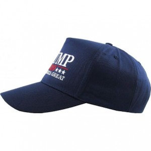 Baseball Caps Make America Great Again Our President Donald Trump Slogan with USA Flag Cap Adjustable Baseball Hat Red - C618...