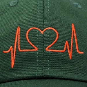 Baseball Caps Heartbeat RN Nurse Hat EKG Baseball Cap Medical Fitness - Dark Green-red - C818OH3R3D3 $28.71