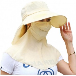 Sun Hats Adjustable Outdoor Protection Foldable Ponytail - Beige - CA197XH4WTM $27.60