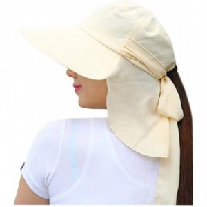 Sun Hats Adjustable Outdoor Protection Foldable Ponytail - Beige - CA197XH4WTM $29.25