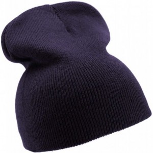 Skullies & Beanies Solid Color Short Winter Beanie Hat Knit Cap 12 Pack - Navy - CN18H6NXO6E $55.89