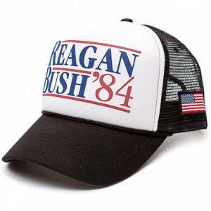Baseball Caps Reagan Bush 84 Hat USA Flag Unisex Adult Cap - Black/White - CW12GSDDFI3 $29.78