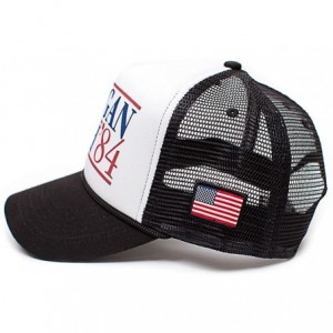 Baseball Caps Reagan Bush 84 Hat USA Flag Unisex Adult Cap - Black/White - CW12GSDDFI3 $27.30