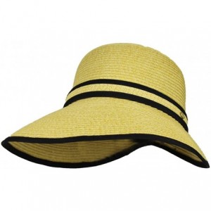 Sun Hats Facesaver Cloche Straw Sun Hat - 5inch Wide Brim- UVB 50+ UV Blocking Protection - Light Natural - C518OWXH7HU $24.94
