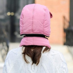 Bomber Hats Unisex Warm Waterproof Trapper Hat Ear Flap Thermal Neck Warmer Women Men Winter Hat with Goggles - Pink - CW192Z...