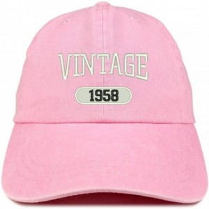 Baseball Caps Vintage 1958 Embroidered 62nd Birthday Soft Crown Washed Cotton Cap - Pink - CY12JO1ISQ5 $37.19