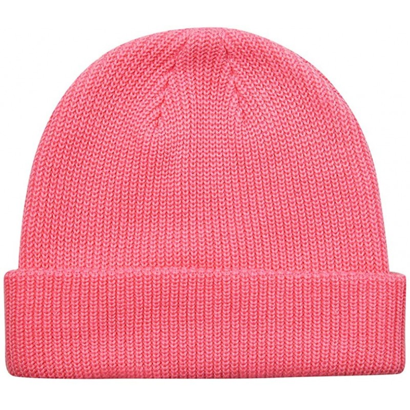 Skullies & Beanies Warm Daily Slouchy Beanie Hat Knit Cap for Men and Women - Pink - CF18X3YSYIQ $13.36