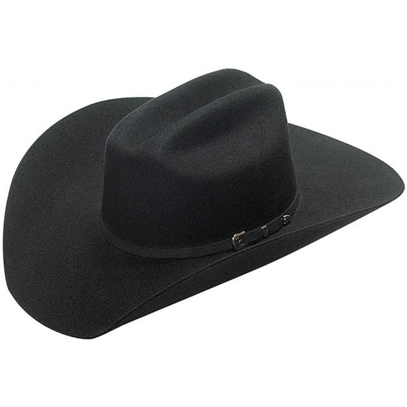 Cowboy Hats Western Cowboy Hat Adult Wool Santa Fe 6 5/8 Black T7525001 - CL11HU8Y3AT $112.36