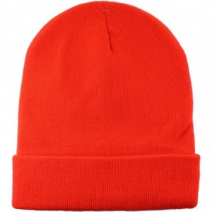 Skullies & Beanies Unisex Knitted Winter Beanie Hat 6 Pcs - Orange - CW18K6R7Z3A $34.75