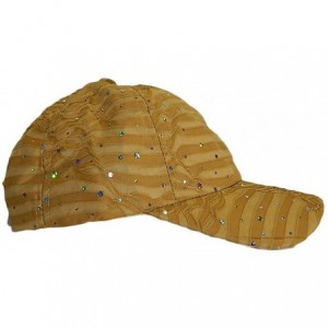 Baseball Caps Glitter Sparkly Sequin Adjustable Baseball Cap Hat for Ladies (Gold) - CF18GWTN7AW $29.66