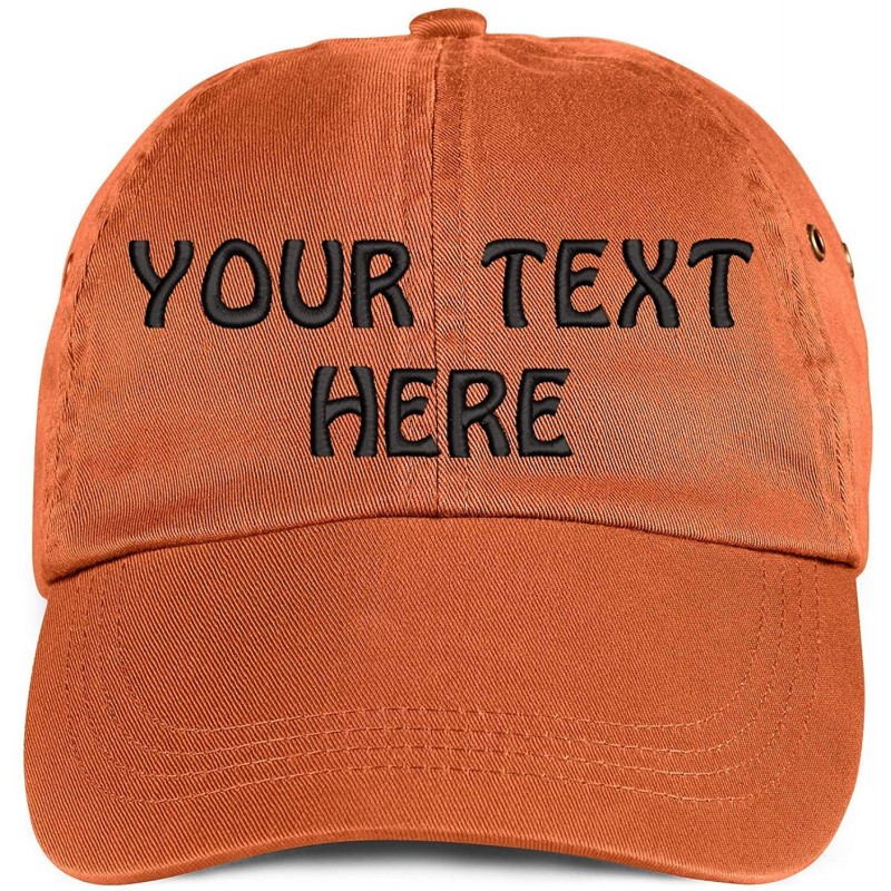 Baseball Caps Soft Baseball Cap Custom Personalized Text Cotton Dad Hats for Men & Women. Embroidered Your Text - Orange - CV...