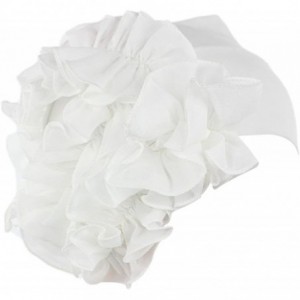 Baseball Caps Womens Wrap Cap Flower Chemo Hat Beanie Scarf Turban Headband - White - CH18INASE6C $18.27