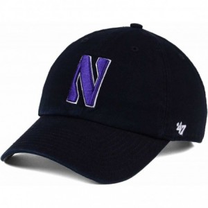 Baseball Caps Northwestern Wildcats Hat Clean Up Buckle Back Black - C4184E97MS3 $57.87