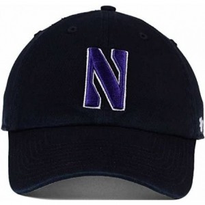 Baseball Caps Northwestern Wildcats Hat Clean Up Buckle Back Black - C4184E97MS3 $60.56