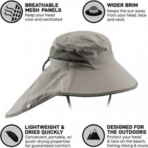 Sun Hats Waterproof Wide Brim Sun Hat with Neck & Face Flap Cover Hiking Fishing - Army Green - C2194UI7HXL $37.66