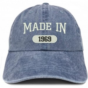 Baseball Caps Made in 1969 Embroidered 51st Birthday Washed Baseball Cap - Navy - CL18C7GUSH4 $37.87