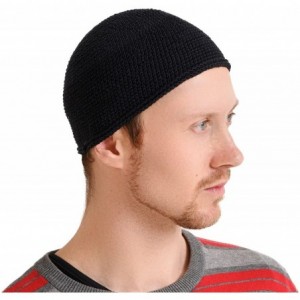 Skullies & Beanies Kufi Hat Mens Beanie - Cap for Men Cotton Hand Made 2 Sizes by Casualbox - Black - CR115OZOG4T $31.62