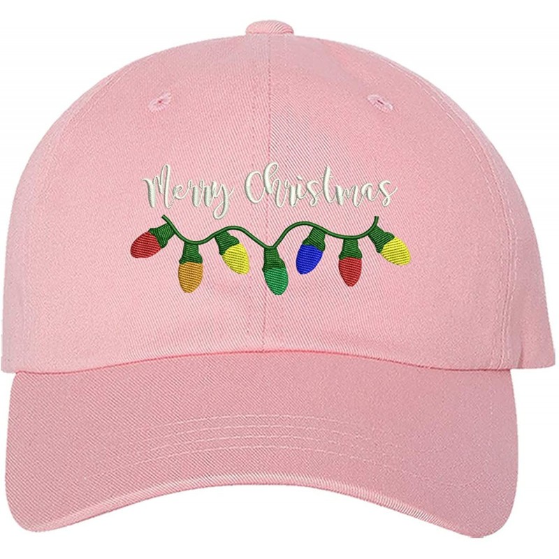 Baseball Caps Merry Christmas Baseball Cap- Christmas Party Hats Unisex - Light Pink - CF18M2CGIGC $20.56