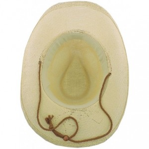 Cowboy Hats Silver Fever Woven Cowboy Hat Triple Beaded Leather Band & Chin Strap - White - CL12BWNOHG3 $25.33