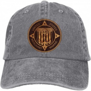 Baseball Caps Merchant Marine Bronze Denim Hats Baseball Cap Dad Hat - Gray - CJ18Z7WUD2Y $18.13