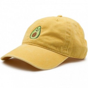 Baseball Caps Mens Embroidered Adjustable Dad Hat - Avocado Embroidered (Yellow) - CO186US2GDD $53.84