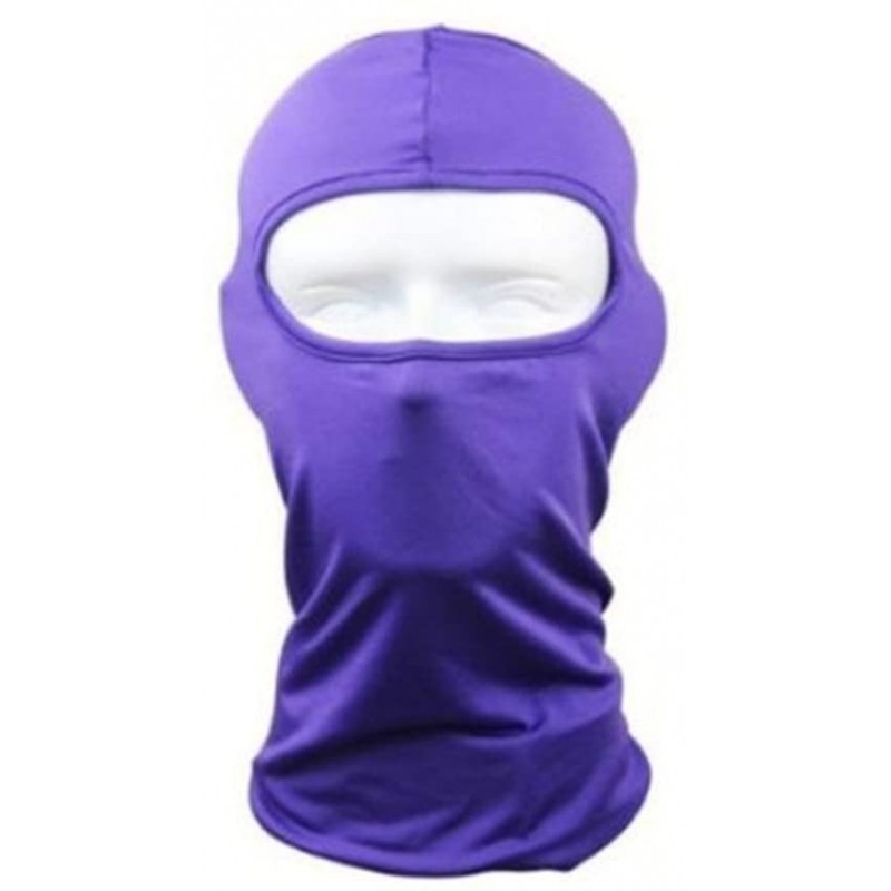 Balaclavas Cycling Lycra Balaclava Full Face Mask for Sun Uv Protection - Purple - C811O3GX2OP $10.74