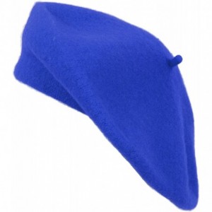 Berets 3 Pieces Pack Ladies Solid Colored French Wool Beret - Royal Blue-3 Pieces - CD12O38U272 $39.22