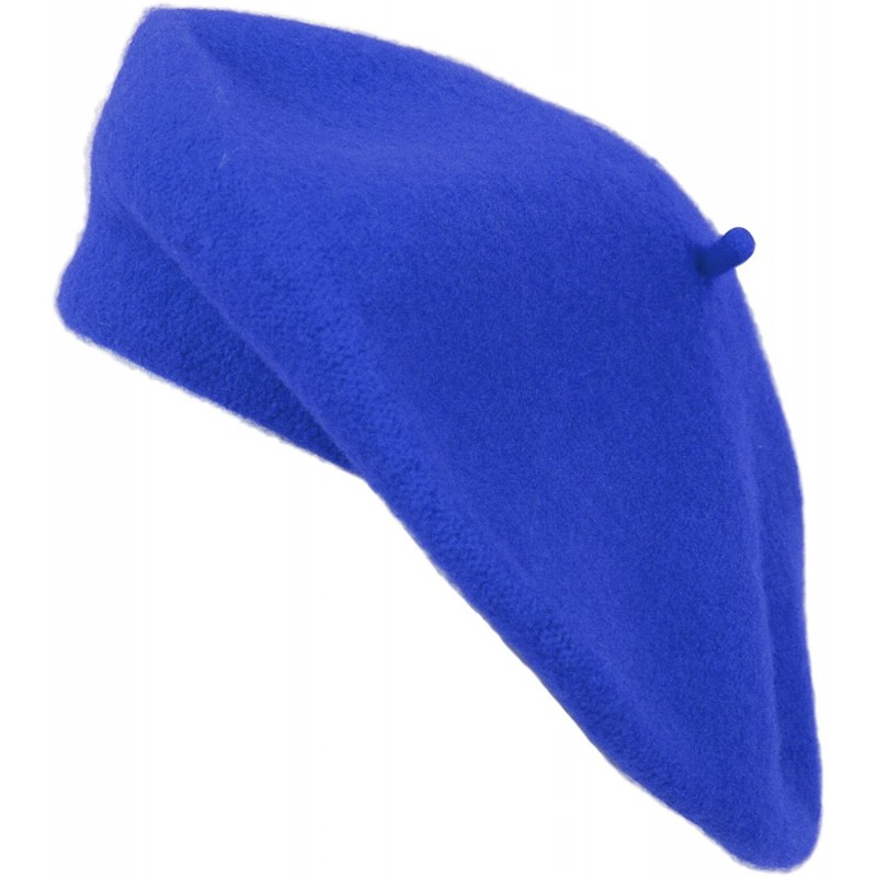 Berets 3 Pieces Pack Ladies Solid Colored French Wool Beret - Royal Blue-3 Pieces - CD12O38U272 $33.75