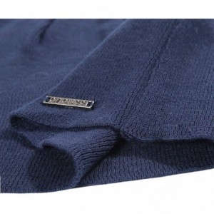 Skullies & Beanies Men's Fashion Cotton Knit Pattern Soild Breathable Beanie Hat - Z0263_navy - CL18690XSRA $18.81