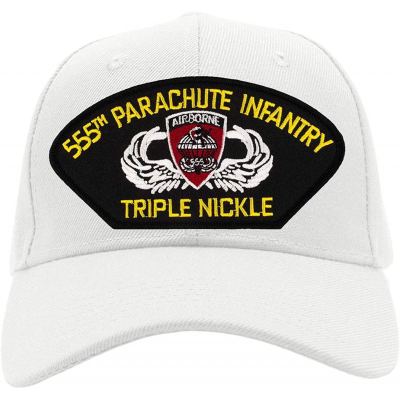 Baseball Caps 555th Parachute Infantry - Triple Nickle Hat/Ballcap Adjustable One Size Fits Most - White - CC18OMNDKR0 $19.42