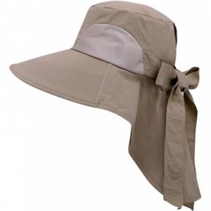 Sun Hats Women's UPF 50+ UV Sun Protective Travel Friendly Foldable Bucket Sun Hat - Khaki - C218EWCUZ2C $34.63