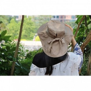 Sun Hats Women's UPF 50+ UV Sun Protective Travel Friendly Foldable Bucket Sun Hat - Khaki - C218EWCUZ2C $15.30
