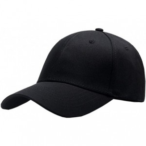 Baseball Caps Unisex Adjustable Plain Cap/Sun Hat/Trucker Dad Hats- Low Profile Cotton Cap - Black - CI18CRAUC6M $21.45