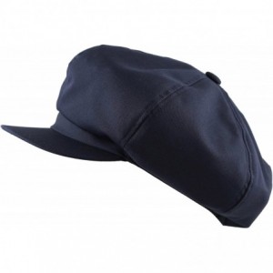 Newsboy Caps Exclusive Cotton Newsboy Gatsby Applejack Cabbie Plain Hat Made in USA - Navy - CS12O7YCSN3 $25.43
