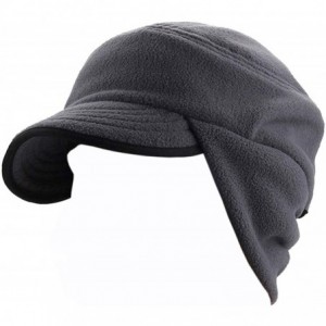 Skullies & Beanies Mens Winter Fleece Earflap Cap with Visor - Light Gray - CM187MMY0HX $12.16