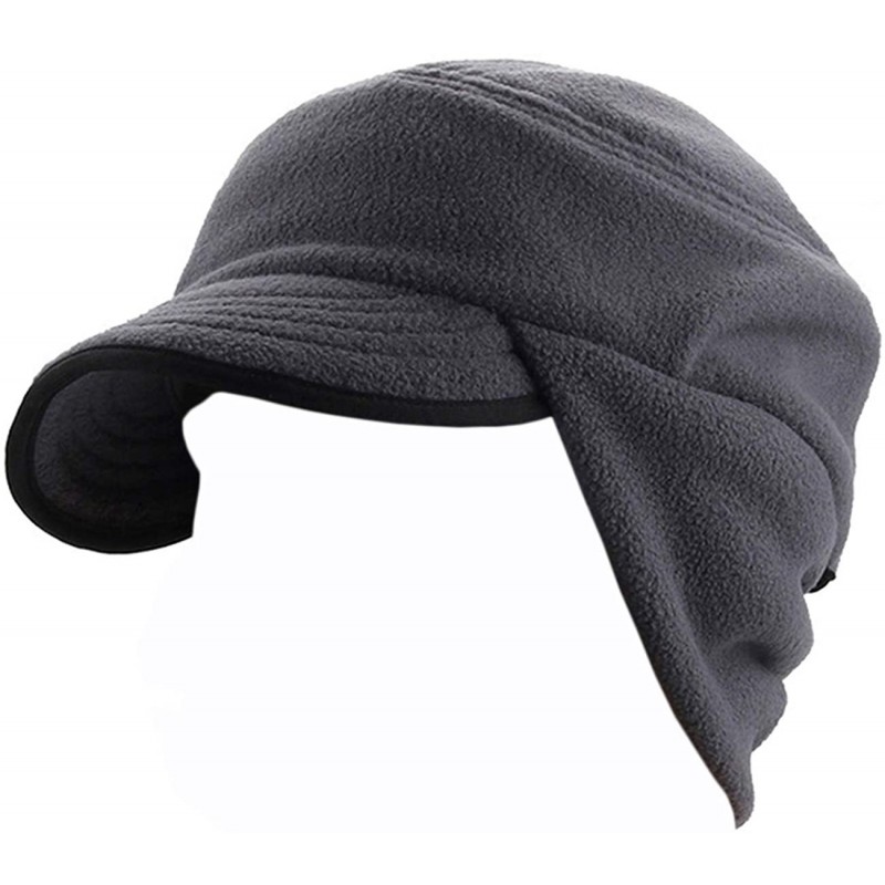 Skullies & Beanies Mens Winter Fleece Earflap Cap with Visor - Light Gray - CM187MMY0HX $23.53