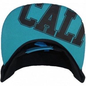Baseball Caps California Republic Hat Classic Bear Logo Flat Bill Visor - Black/Teal Brim - CI120BA40K5 $29.08